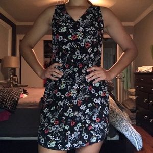 Black floral summer dress